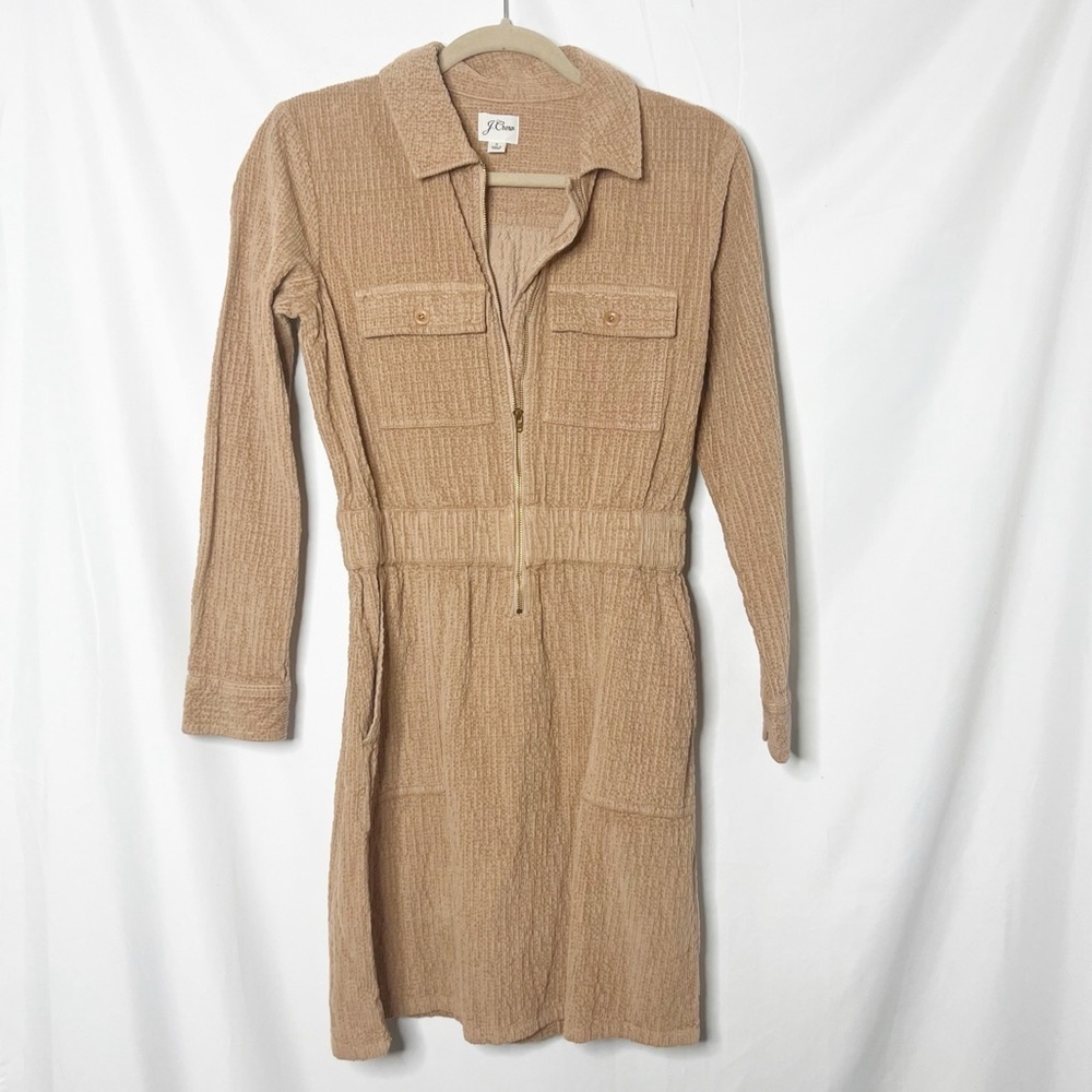 J. Crew Zip-front Cinched Dress in Corduroy Size 2